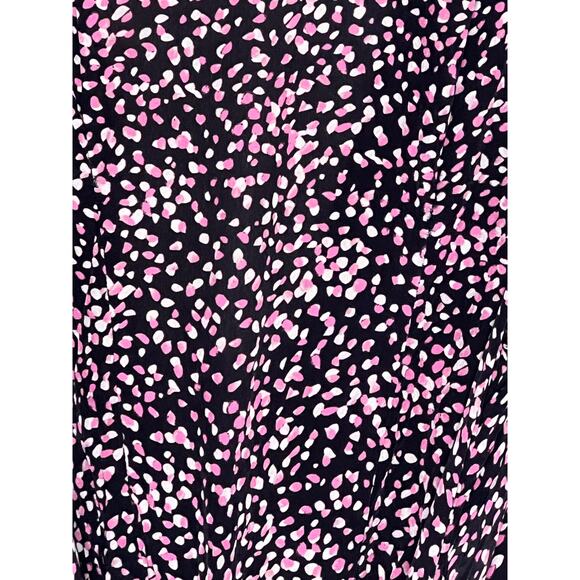 The Kooples Short Sleeve Patterned Wrap Mini Dress Pink Black Women Size 1 (XS) - Picture 11 of 11